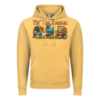 Vintage Mustard thanksgiving tis' the season with trucks bbs Vintage Hoodie - BundleAndBundleShop