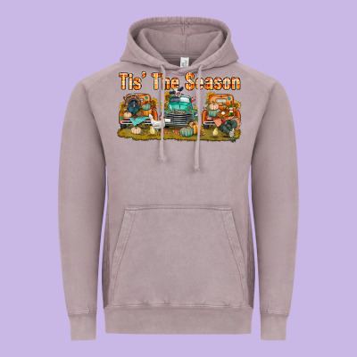 Thanksgiving Tis' The Season With Trucks Bbs Vintage Hoodie Designed By Bundleandbundleshop