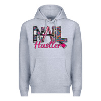 Heather Grey Nail hustler Premium Hoodie - SublimationCraftShop