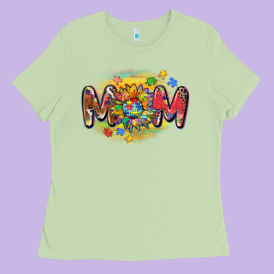 Autism Mom Ladies Tee Designed By Cowgirlartshop