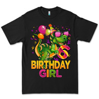 Black 6th birthday girl t rex pink Premium Tee - CowGirlArtShop