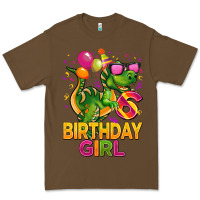 Cacao 6th birthday girl t rex pink Premium Tee - CowGirlArtShop
