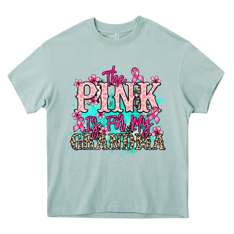 The Pink Is For My Grandma Cancer Awareness Heavy Core Tee by HowdyJamesFarm | Teevron