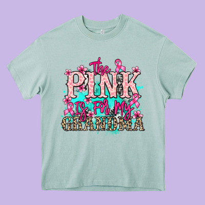 The Pink Is For My Grandma Cancer Awareness Heavy Core Tee Designed By Howdyjamesfarm