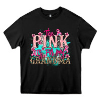 Black The pink is for my Grandma Cancer Awareness Heavy Core Tee - HowdyJamesFarm