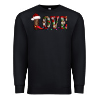 Black love christmas boots Premium Sweatshirt - AdoDesignShop