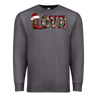Charcoal Heather love christmas boots Premium Sweatshirt - AdoDesignShop