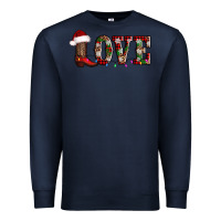 Navy love christmas boots Premium Sweatshirt - AdoDesignShop