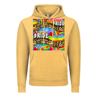 Vintage Mustard Pride lgbtq leopard with love and rainbow seamless Vintage Hoodie - BundleAndBundleShop