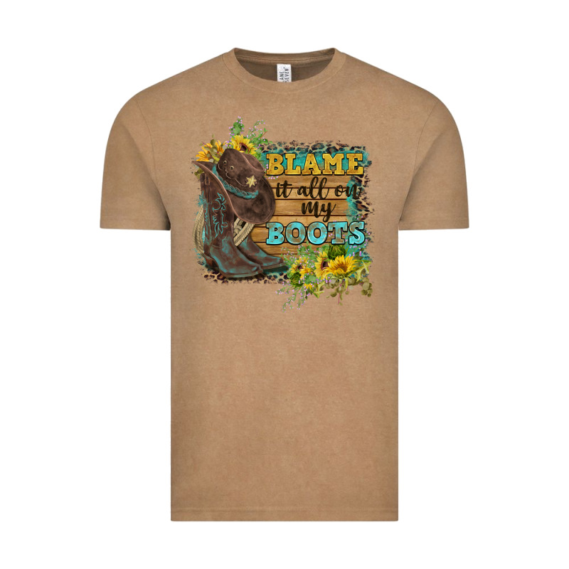 Blame It All On My Boots Vintage Tee by FaDigitalArtStudio | Teevron