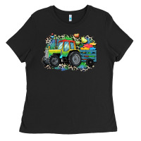 Black Autism farm tractor Ladies Tee - CowGirlArtShop