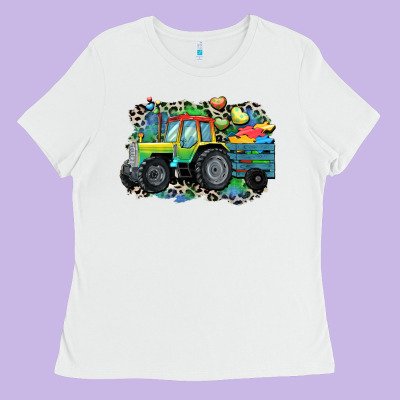 Autism Farm Tractor Ladies Tee Designed By Cowgirlartshop