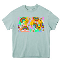 Arona smile faces and rainbow and daisys Heavy Core Tee - TumblerDesignByShophia