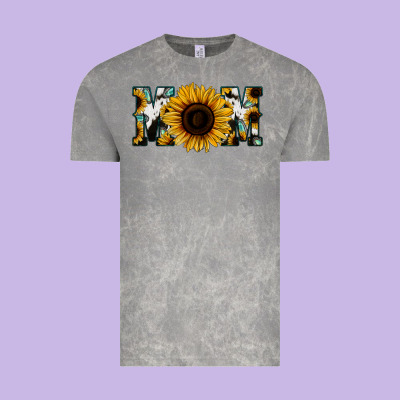 Sunflower Cowhide Mom Vintage Tee Designed By Jasminsmagicworld