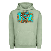 Pigment Oil Green faith cross Urban Hoodie - JahusDesignShop