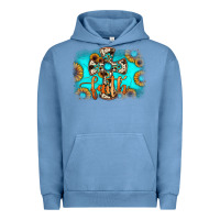 Pigment Pebble Blue faith cross Urban Hoodie - JahusDesignShop
