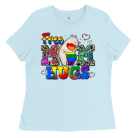 Baby Blue pride free mom hugs Ladies Tee - CowGirlArtShop