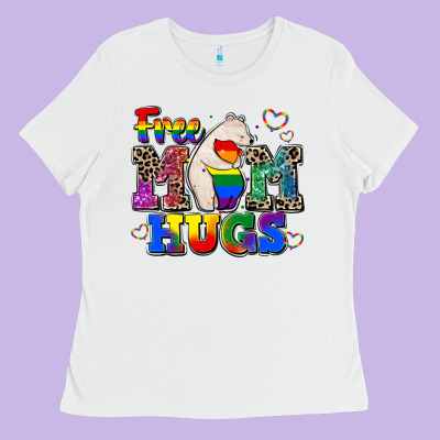Pride Free Mom Hugs Ladies Tee Designed By Cowgirlartshop