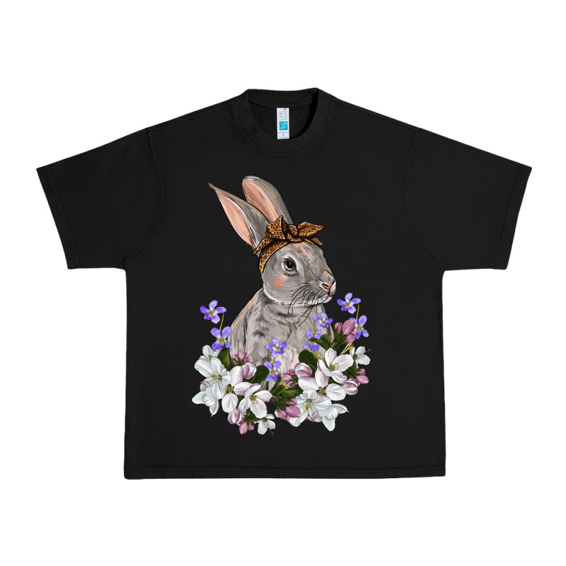 Easter Day Flowers Bunny Urban Heavy Tee by OliviaCreatesArt | Teevron
