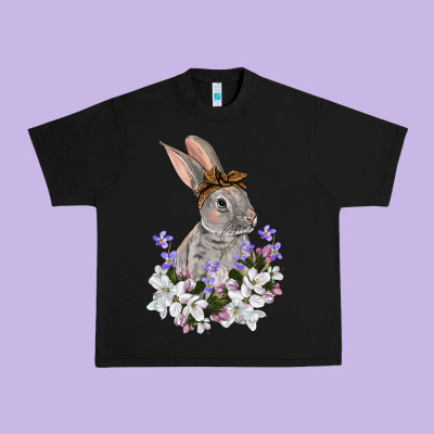 Easter Day Flowers Bunny Urban Heavy Tee Designed By Oliviacreatesart