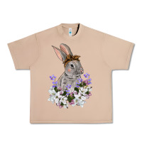 Burro Easter Day Flowers bunny Urban Heavy Tee - OliviaCreatesArt