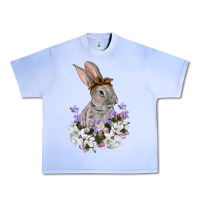 Grape Ice Easter Day Flowers bunny Urban Heavy Tee - OliviaCreatesArt