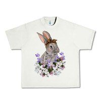 Pistachio Easter Day Flowers bunny Urban Heavy Tee - OliviaCreatesArt