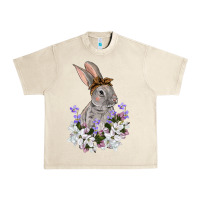 Sandshell Easter Day Flowers bunny Urban Heavy Tee - OliviaCreatesArt