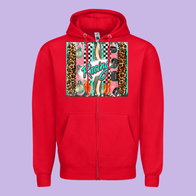 Racing Brushstroke Zipper Hoodie Designed By Adodesignshop