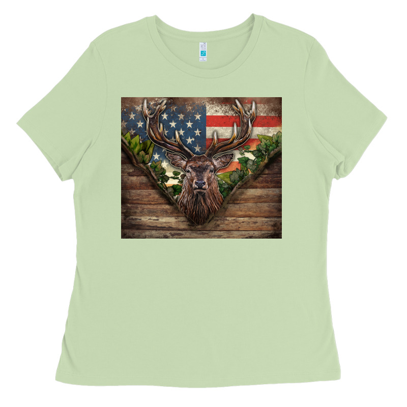 Usa Deer Hunting Ladies Tee by CowGirlArtShop | Teevron