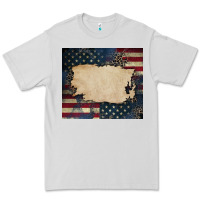 Dove Grey American flag add your text Premium Tee - CowGirlArtShop