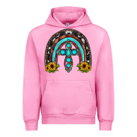 Fuchsia Pink cross rainbow Urban Hoodie - JahusDesignShop