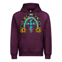 Mauve Wine cross rainbow Urban Hoodie - JahusDesignShop