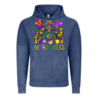 Vintage Denim Mardi Gras Rainbow Vintage Hoodie - BundleAndBundleShop