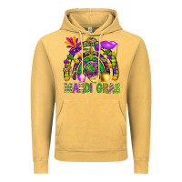Vintage Mustard Mardi Gras Rainbow Vintage Hoodie - BundleAndBundleShop