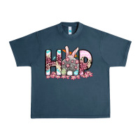 Midnight Navy Easter Day Hop bunny Urban Heavy Tee - OliviaCreatesArt