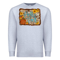 Heather Grey hello fall Premium Sweatshirt - AdoDesignShop