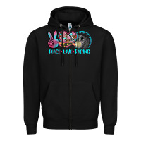 Black peace love racing Zipper Hoodie - AdoDesignShop