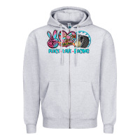 Heather Grey peace love racing Zipper Hoodie - AdoDesignShop