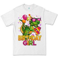 White 4th birthday girl t rex pink Premium Tee - CowGirlArtShop