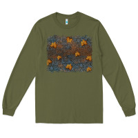 Army Green tooled leather fall background Long Sleeve Tee - RanaPortraitStore