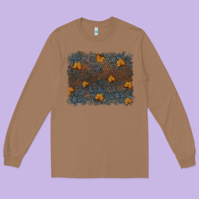 Tooled Leather Fall Background Long Sleeve Tee Designed By Ranaportraitstore