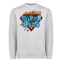 Heather Grey my dad is my super hero Heavyweight Sweatshirt - AdoDesignShop