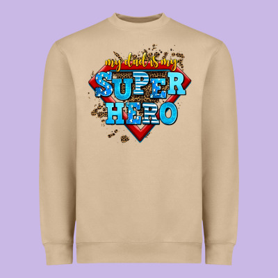 My Dad Is My Super Hero Heavyweight Sweatshirt Designed By Adodesignshop