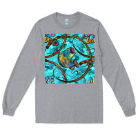 Heather Grey Lake Babe And Fish With Camouflage Seamless Pattern Long Sleeve Tee - BundleAndBundleShop