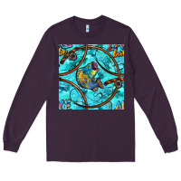 Plum Lake Babe And Fish With Camouflage Seamless Pattern Long Sleeve Tee - BundleAndBundleShop