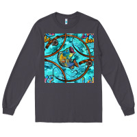 Smoke Lake Babe And Fish With Camouflage Seamless Pattern Long Sleeve Tee - BundleAndBundleShop
