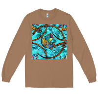 Toasted Coconut Lake Babe And Fish With Camouflage Seamless Pattern Long Sleeve Tee - BundleAndBundleShop