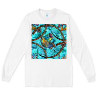 White Lake Babe And Fish With Camouflage Seamless Pattern Long Sleeve Tee - BundleAndBundleShop