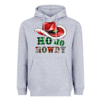 Heather Grey ho ho howdy christmas hat Heavyweight Hoodie - AdoDesignShop